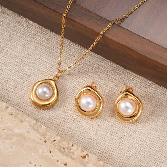 Parure perla en acier inoxidable